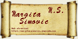 Margita Simović vizit kartica